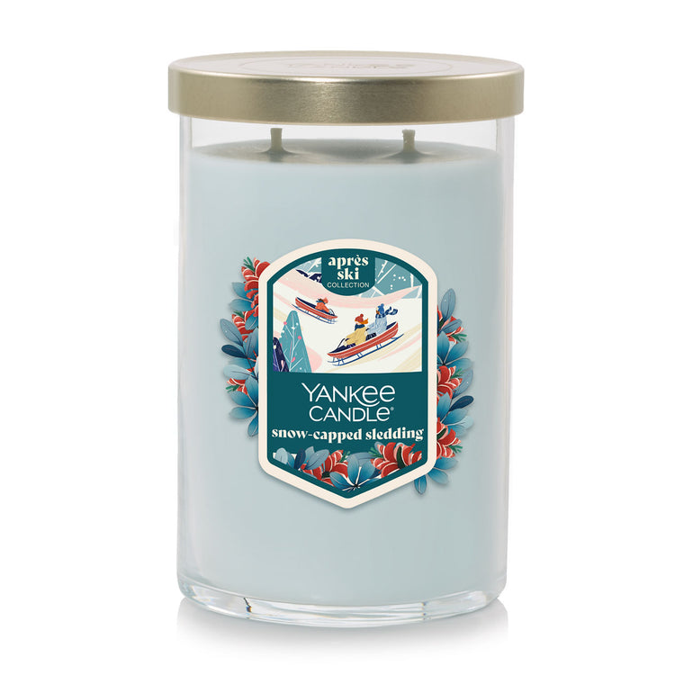 Snow-Capped Sledding Large Tumbler Candle K7
