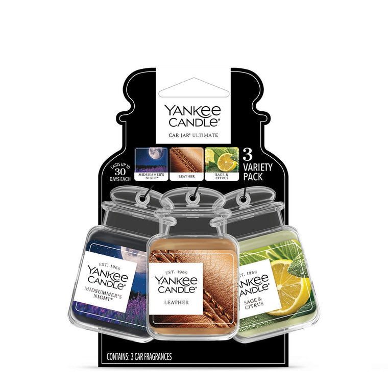 Midsummer's Night® / Leather / Sage & Citrus Car Jar® Ultimate (Bonus 3-Pack) E7