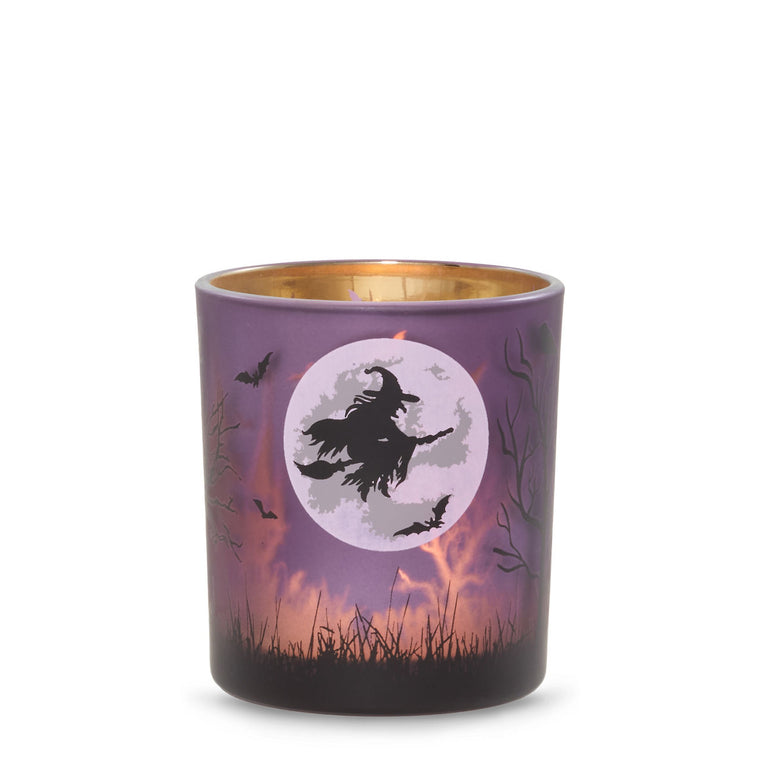 Purple Witch's Moon Tea Light Candle Holder M4