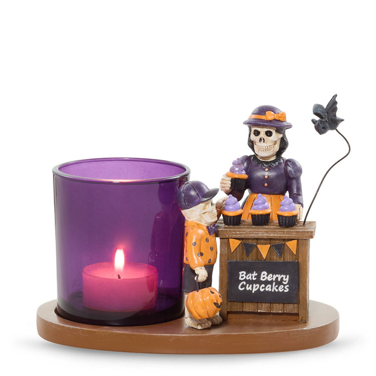 Bonebury Lane Bat Berry Cake Tea Light Candle Holder K6