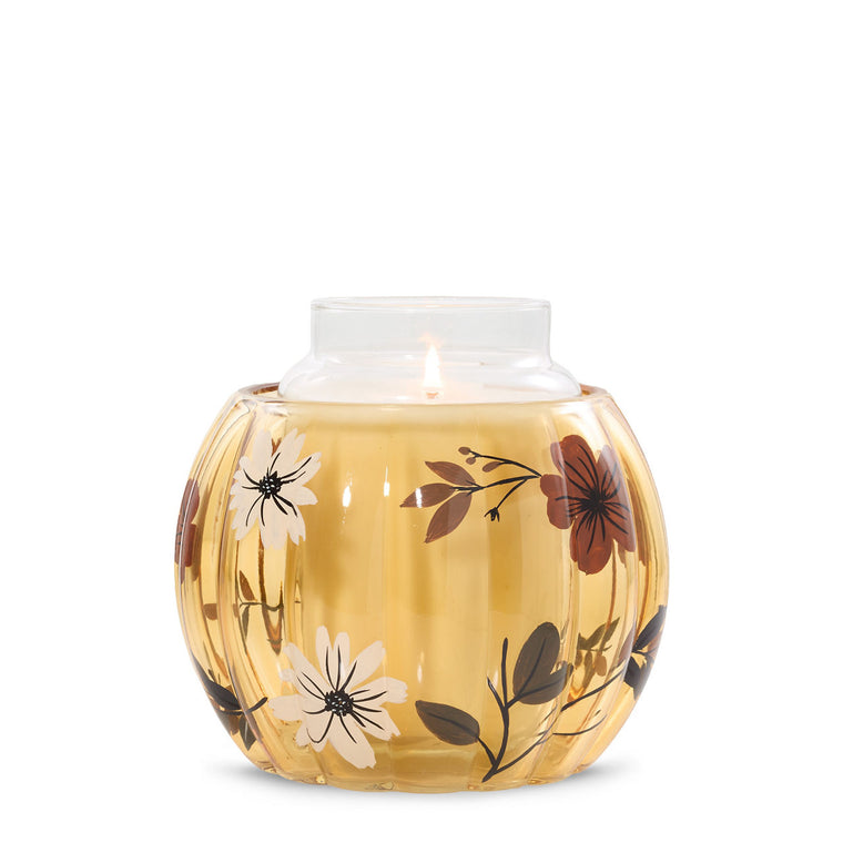 Flower Pumpkin Jar Candle Holder U2