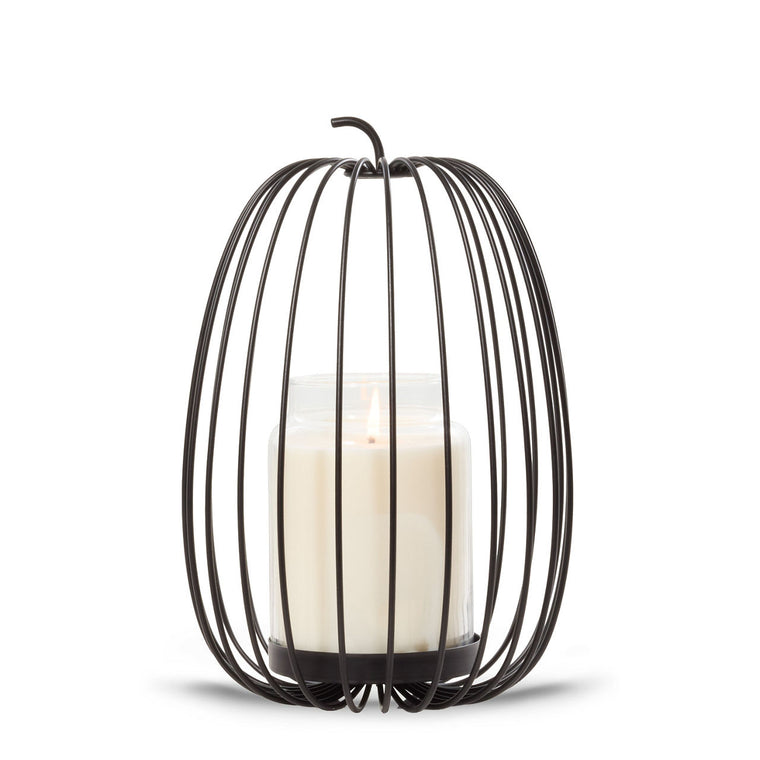 Caged Pumpkin Jar Candle Holder V6