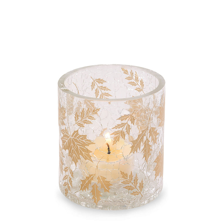 Crackle Leaves Tea Light Candle Holder U2